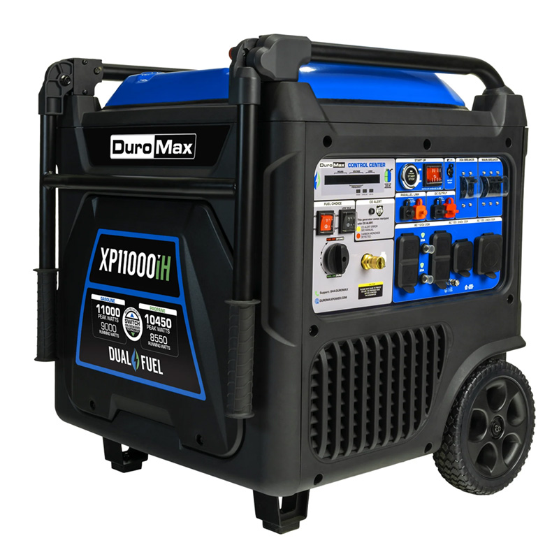 DuroMax 11,000 Watt Dual Fuel Portable Inverter Generator.