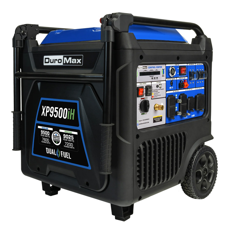 DuroMax 9,500 Watt Dual Fuel Portable Inverter Generator. Quiet, low THD